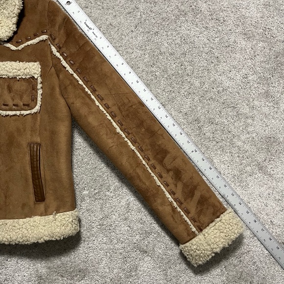 Kennith Cole Reaction Coat Women’s Small Tan Boho Casual Warm Fun Playful Y2K - Picture 11 of 13